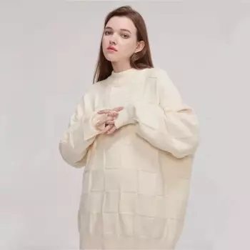 Модный черный однотонный теплый плотный свободный свитер, женский элегантный вязаный пуловер с круглым вырезом и длинным рукавом, топ, осенние женские топы, джемперы