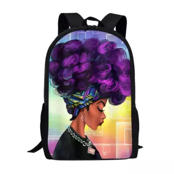 Модный черный школьный рюкзак с принтом для девочек-подростков