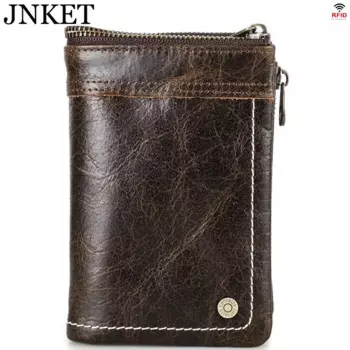 Модный мужской короткий кошелек JNKET из коровьей кожи с отделением для карт и монетами