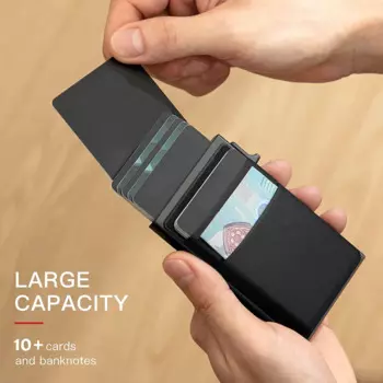 Модный новый мужской простой ультратонкий кошелек SEMALAYA с защитой RFID, футляр для карт из алюминиевого сплава, боковая коробка с нажимом для карт