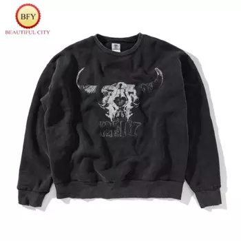 Модный винтажный пуловер с круглым вырезом и длинным рукавом