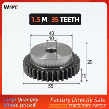 Модуль 1,5, зубчатая шестерня 35T, металлическая 45, стальная цилиндрическая Шестерня 10 мм, отверстие 1,5, 35 зубьев, зубчатый шкив, радиоуправляемая шестерня