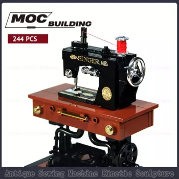 Модуль GBC, античная швейная машина, кинетическая скульптура, модель Moc, строительные блоки, сборка своими руками, технология, кирпичи, автомат, игрушки, подарок