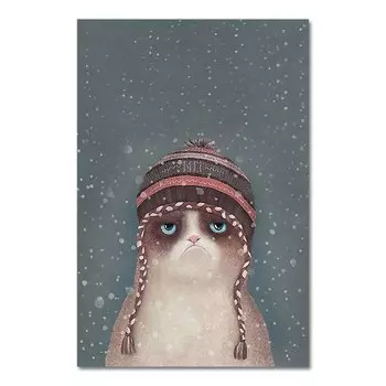 Модульные картины АлиПэинт, скандинавский стиль, кот, набор из 1 шт