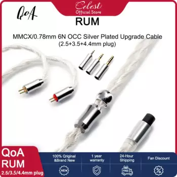 Модульные проводные наушники QoA Rum 6N OCC с посеребренным покрытием, съемный кабель с разъемом 2,5 мм/3,5 мм/4,4 мм для наушников IEMs