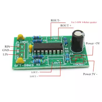 Модуль платы усилителя мощности LM4863, класс электропитания USB, усилитель звука AB, 3 + 3 Вт, чипы операционного усилителя «сделай сам»