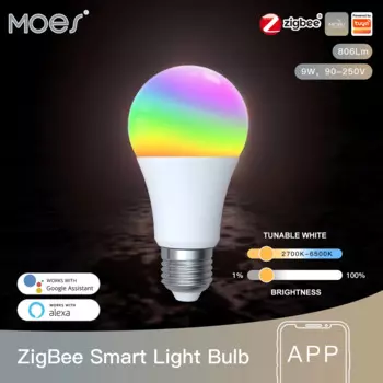 MOES ZigBee Умная RGB лампа для умного дома
