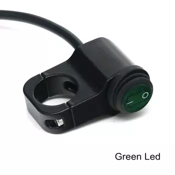 MoFlyeer мотоцикл 7/8 "16A водонепроницаемые переключатели из алюминиевого сплава 22 мм переключатель фар на руле и 3 провода с красной светодиодной подсветкой