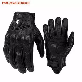 MOGEBIKE новые винтажные кожаные мотоциклетные перчатки мужские черные износостойкие Guantes сенсорный экран противоскользящие ретро мотоциклетные перчатки Luvas