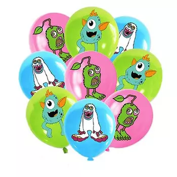 Мой Поющий игровой монстр, украшение для дня рождения, наклейка для торта, детский праздник, принадлежности для вечеринки, посуда