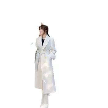 Молочно-белый кашемировый свитер Suli, женский длинный стиль, новая женская одежда, куртка из верблюжьей шерсти, утепленная