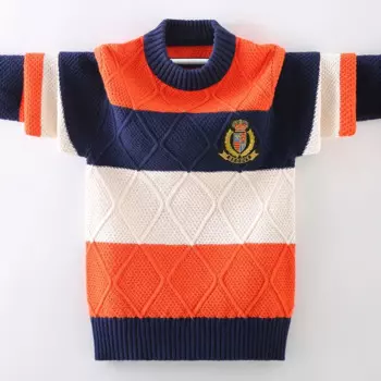 Молодежные свитеры, детская теплая куртка на весну и осень, детская трикотажная зимняя футболка с круглым вырезом и длинным рукавом