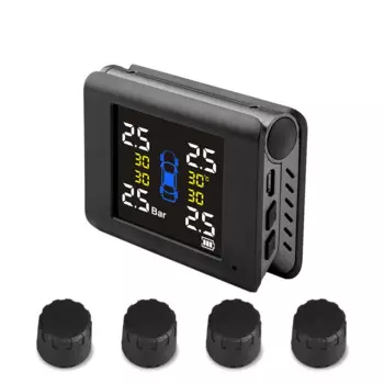 Монитор давления в шинах TPMS, беспроводной прибор для контроля давления в шинах с большим экраном, со встроенным внешним давлением