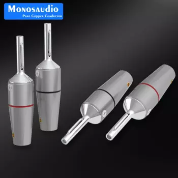 Monosaudio B802 чистое медь/золото/родиевое покрытие банановые штекеры разъем из чистой меди Hi-End Банановый штекер для DIY динамика кабель