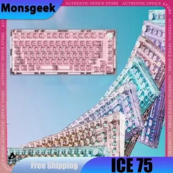 Monsgeek ICE75 Gamer Механическая клавиатура 3 режима 2,4G Bluetooth Беспроводная клавиатура 82 клавиши RGB с возможностью горячей замены Пользовательская игровая клавиатура в подарок