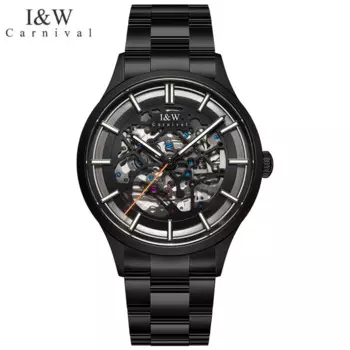 Montre CARNIVAL Механические часы для мужчин Брендовые роскошные сапфировые автоматические наручные часы со скелетом Мужские водонепроницаемые Reloj Hombre