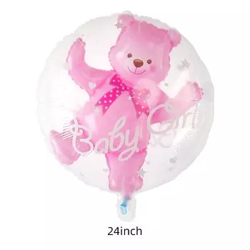 MOONBIFFY 24-дюймовый прозрачный гелиевый шар медведь синий розовый