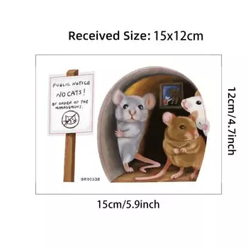 MOONBIFFY 3D наклейки на стену с мышами