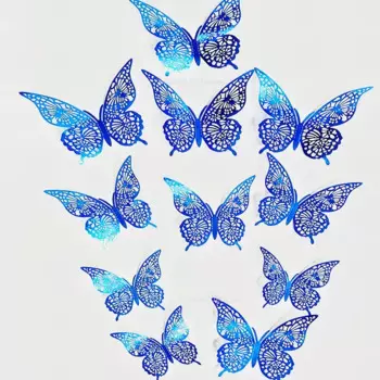 MOONBIFFY 3D пластиковые наклейки бабочки голубые