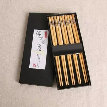 MOONBIFFY Бамбуковые палочки для еды 5 пар