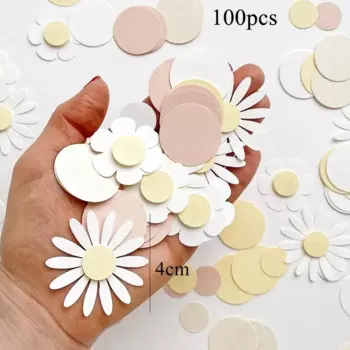 MOONBIFFY Бумажное конфетти ромашки детские розовые синие