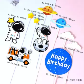 MOONBIFFY Декоративные топперы для торта "Космос", 5 шт.