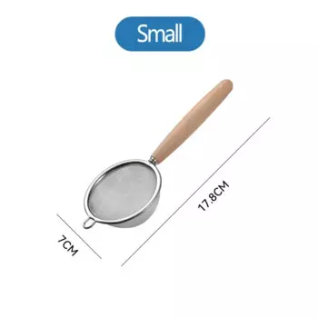 MOONBIFFY Дуршлаг из нержавеющей стали с деревянной ручкой