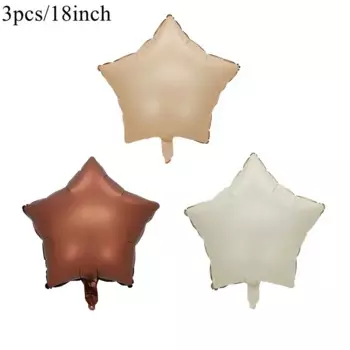MOONBIFFY Фольгированные шары сердце звезда 18 дюймов розовый бежевый 3 шт
