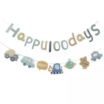 MOONBIFFY Голубой баннер "С днём рождения"