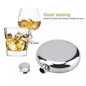 MOONBIFFY Круглая фляга из нержавеющей стали 5 унций