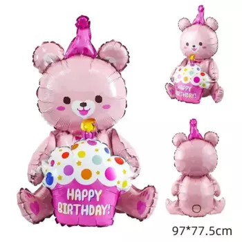 MOONBIFFY круглые фольгированные шары с медведем для дня рождения