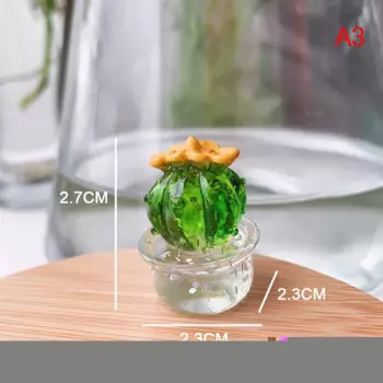 MOONBIFFY Миниатюрные фигурки кактусов из канифоли