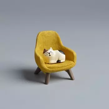 MOONBIFFY Миниатюрный мультяшный кот на стуле