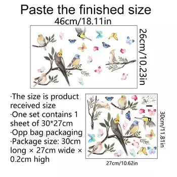 MOONBIFFY Наклейки для окна ПВХ Весенне-летние ветки