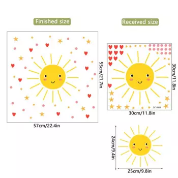MOONBIFFY настенные наклейки с улыбкой и солнцем для детей