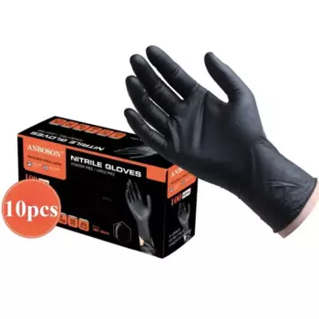 MOONBIFFY Одноразовые нитриловые перчатки чёрные