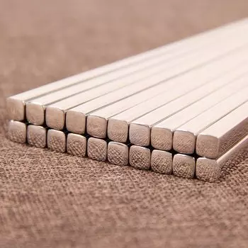 MOONBIFFY Плоские палочки для еды из нержавеющей стали