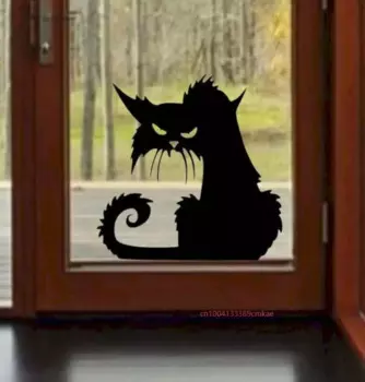 MOONBIFFY плоский стикер на стену кошки Хэллоуин