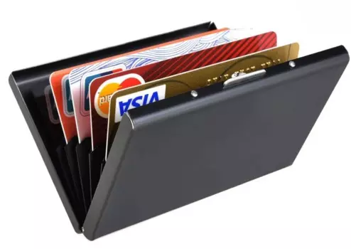 MOONBIFFY Портативная карманная коробка для карт из нержавеющей стали