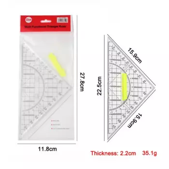 MOONBIFFY Прозрачная многофункциональная треугольная линейка