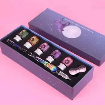 MOONBIFFY Винтажная стеклянная капельная авторучка