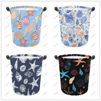 Морская лошадь, складная корзина для белья с принтом морской звезды, корзина для хранения, водонепроницаемая корзина для грязного белья, отделочная сумка