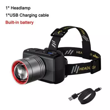 Налобный фонарь Mikenoon, светодиодный, перезаряжаемый