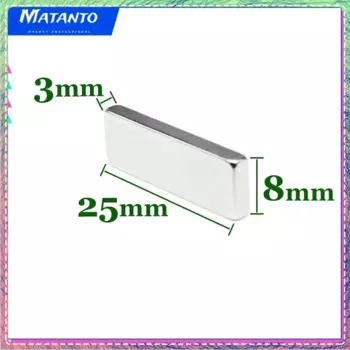 Мощные магниты N35, Блок редкоземельных неодимовых магнитов 25x8x3 мм 25x8x3 мм