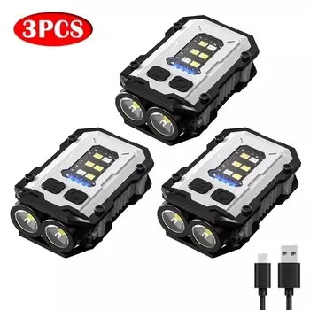 Мощный карманный фонарик, перезаряжаемый супер яркий светодиодный многофункциональный магнитный COB светодиодный мини-брелок-фонарик Linterna EDC