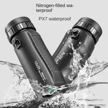 Мощный мини-монокуляр 8X25 10X25 HD портативный IPX7 водонепроницаемый SMC с покрытием уличный карманный компактный бинокль для туризма