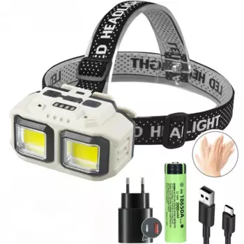 Мощный светодиодный индукционный налобный фонарь, 4 режима освещения, USB перезаряжаемый налобный фонарик, уличный водонепроницаемый фонарь для кемпинга, рыбалки