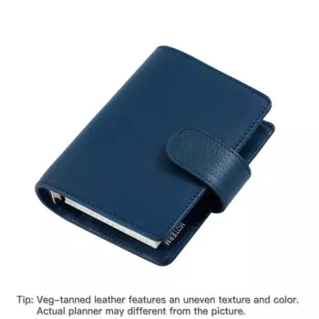 Moterm Полностью зернистая кожа растительного дубления, обычный планировщик размеров A8/M5, мини-блокнот с 5 отверстиями и органайзером на кольцах 15 мм, дневник путешествия