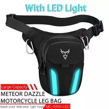 MOTOCENTRIC мотоциклетная сумка на бедрах, 2025 г., зеленая светодиодная легкая рыцарская сумка для ног, повседневная сумка через плечо, многофункциональная сумка для езды на велосипеде