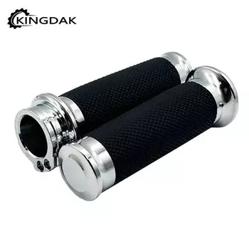 Мотоцикл 1 "25 мм рукоятки руль ручки черный хром для Harley Touring Road King Electra Glide Dyna Sportster XL Softail